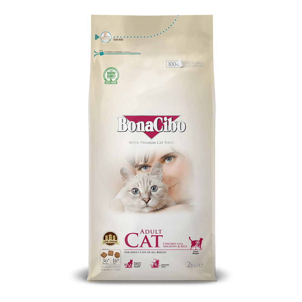 보나시보 어덜트 캣 치킨 엔초비 & 라이스 2kg 고양이사료 - 메인 이미지