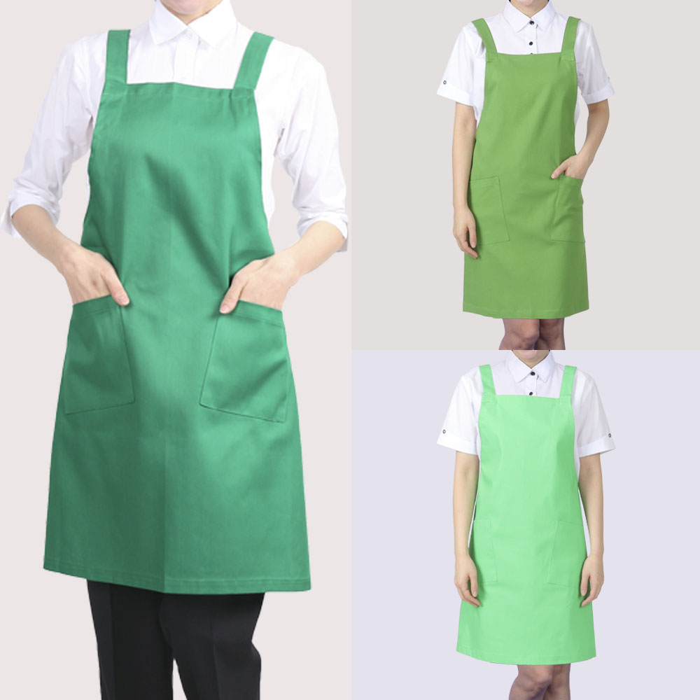 DAE10 가게 공방 기본형 데일리 원컬러 포인트 앞치마 : 대박가운