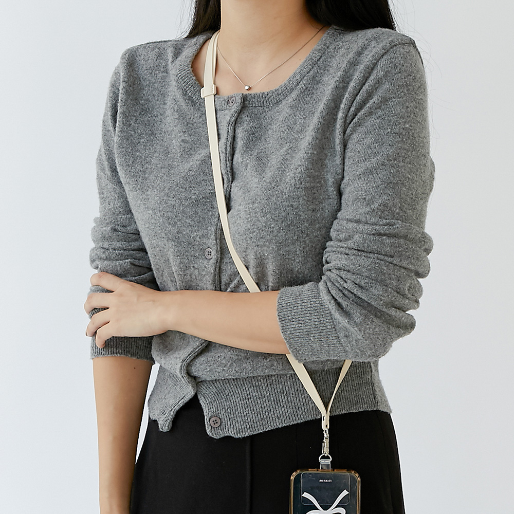 퍼니메이드 태그홀더 가죽 핸드폰 크로스 스트랩 길이조절 목걸이 전 기종