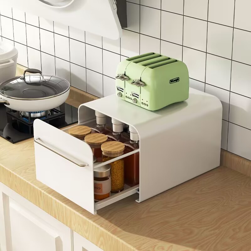 철제수납장 디귿 슬라이딩 주방수납장 양념통 약정리 영양제보관 화장품 선반