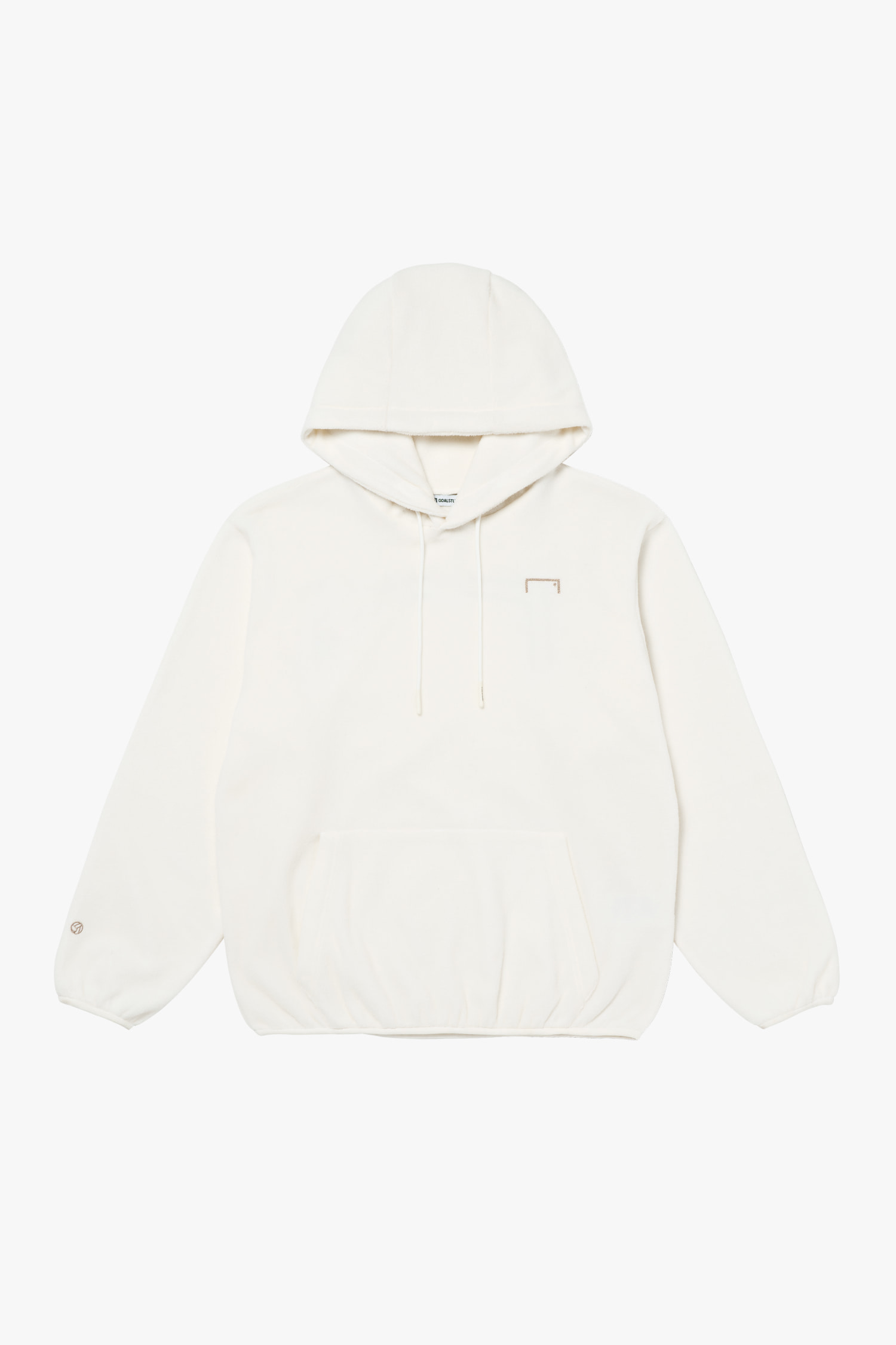 ESSENTIAL EMBROIDERY FLEECE HOODIE-OFF WHITE - 상세 이미지 2