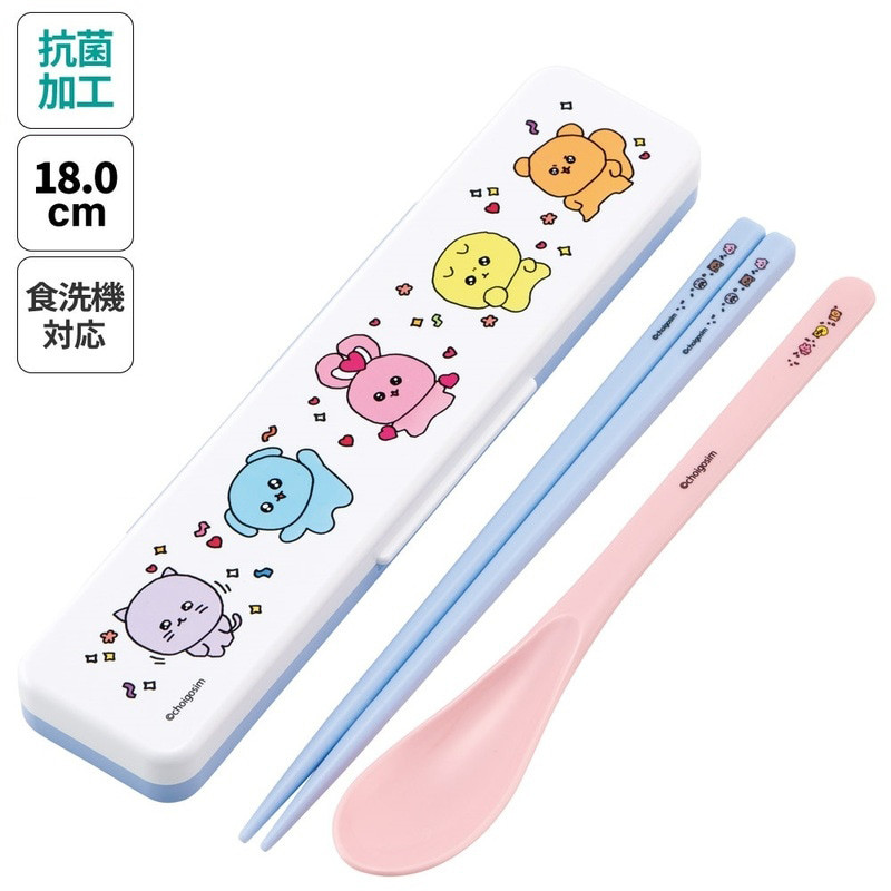 스케이터 최고심 캐릭터 소리나지 않는 항균 콤비세트 (스푼,젓가락,케이스) 18cm CCS3SAAG - 주방·식기 - 하카타몰