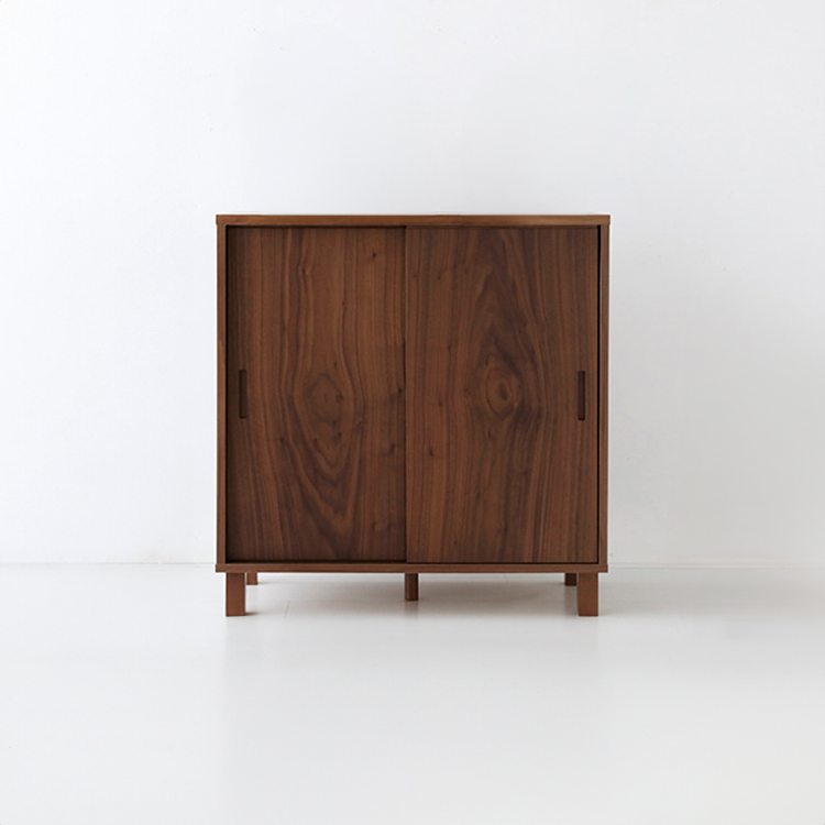 숄리드 슬라이딩 2문 수납장 솔리드형 CHM8380AM 800x400x830mm, 1단, 미들브라운2712.4066 - 메인 이미지