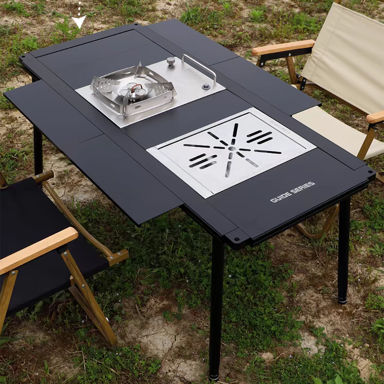 캠핑 IGT 테이블 접이식 폴딩 원버너플레이트 높이조절 프레임
