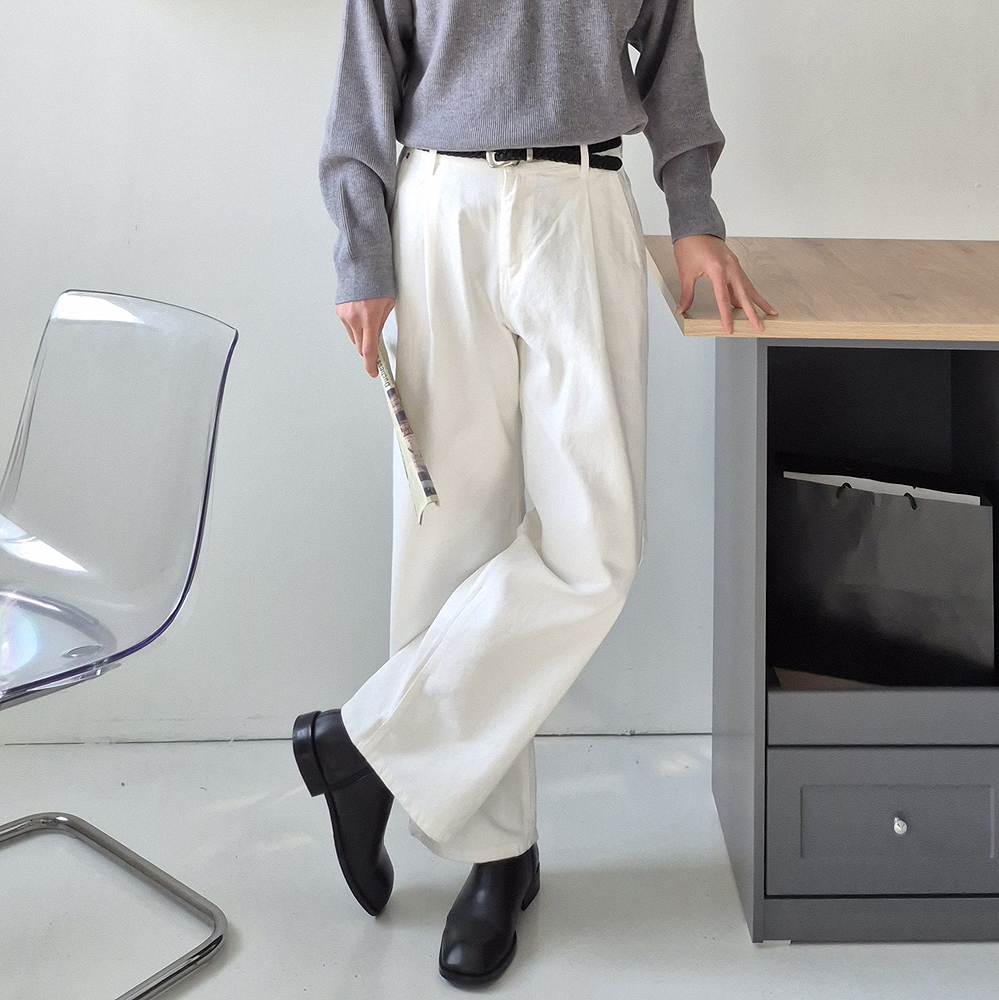 남자 와이드팬츠 봄 가을 겨울 바지 남성 면바지