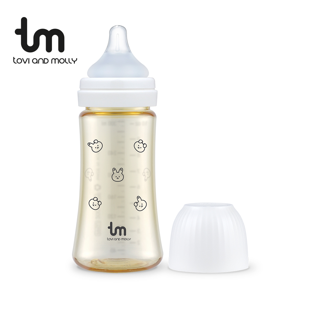 [토비앤몰리] 신생아 아기 배앓이 싱글 젖병 돗바니 화이트 180ml 280ml - 상세 이미지 2