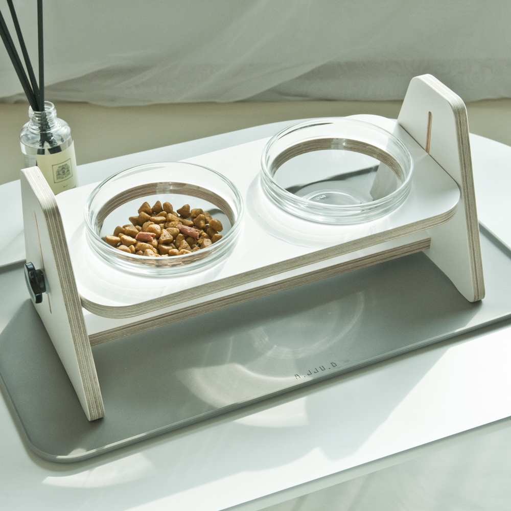 아쭈 고양이 강아지 밥그릇 높이조절 식기 세트 2구