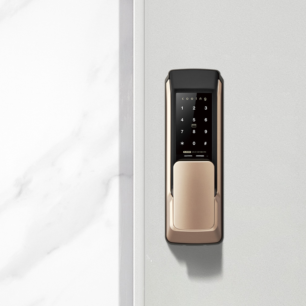 쿠잉 디지털도어락 DL-D02GD 도어록 푸시풀 현관문 무타공 번호키 손잡이 간편 - 상세 이미지 3