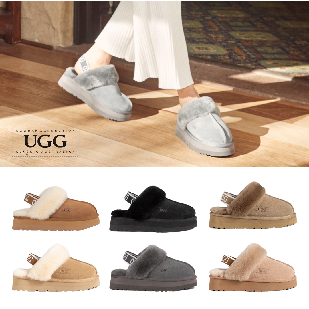 호주 오즈웨어 펀케트 플랫폼 통굽 여성 양털 탈부착 밴딩 어그 슬리퍼 OB724PEB