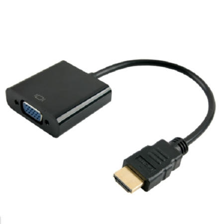 Coms FW705 HDMI 컨버터 ( HDMI to VGA ) 오디오 미지원 BLACK 케이블 일체형