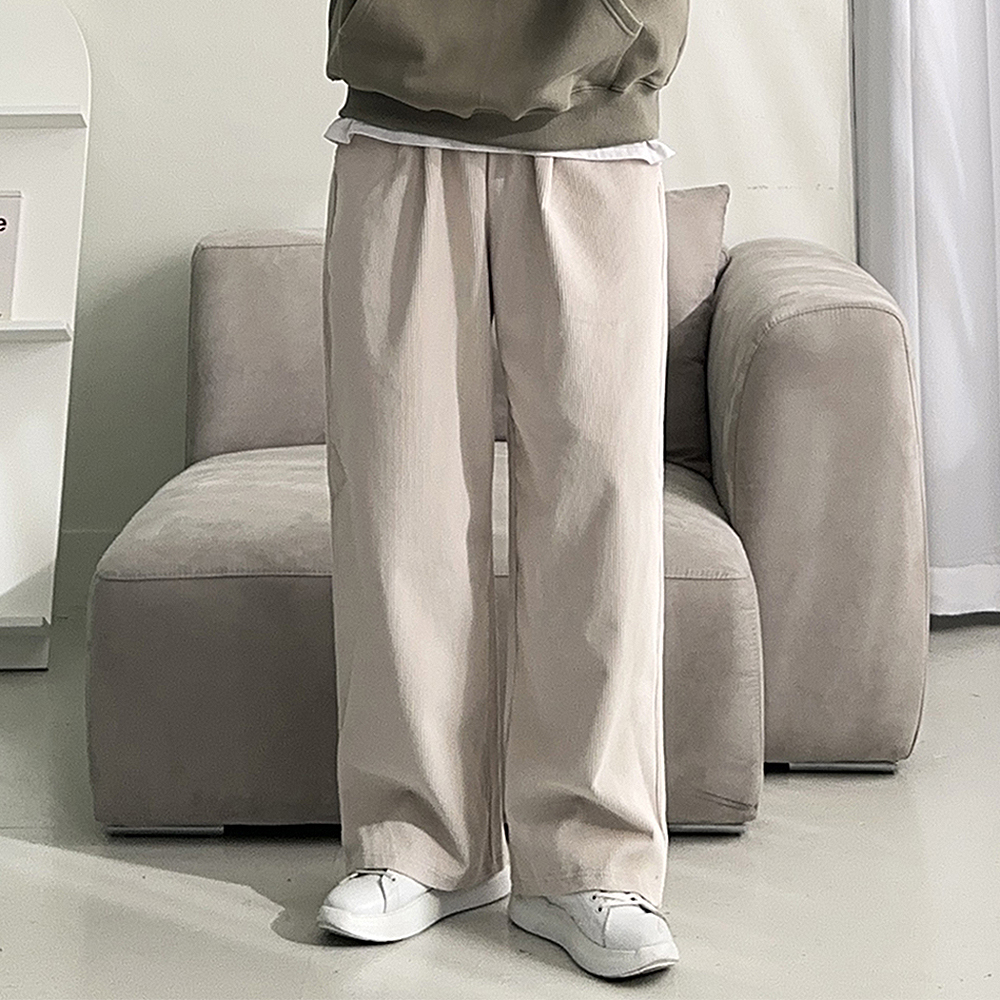 남자 코듀로이팬츠 밴딩 골덴 바지 남자 와이드팬츠 - 상세 이미지 3