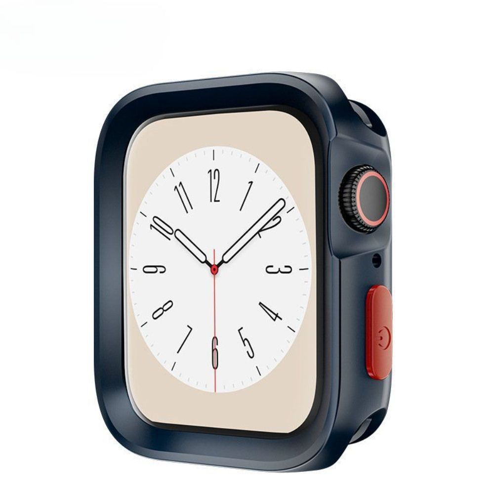 애플워치 10세대 액정 케이스 티타늄 도금 실리콘 베젤 커버 검정색 iwatch S9/8/7 45mm 이미지 6