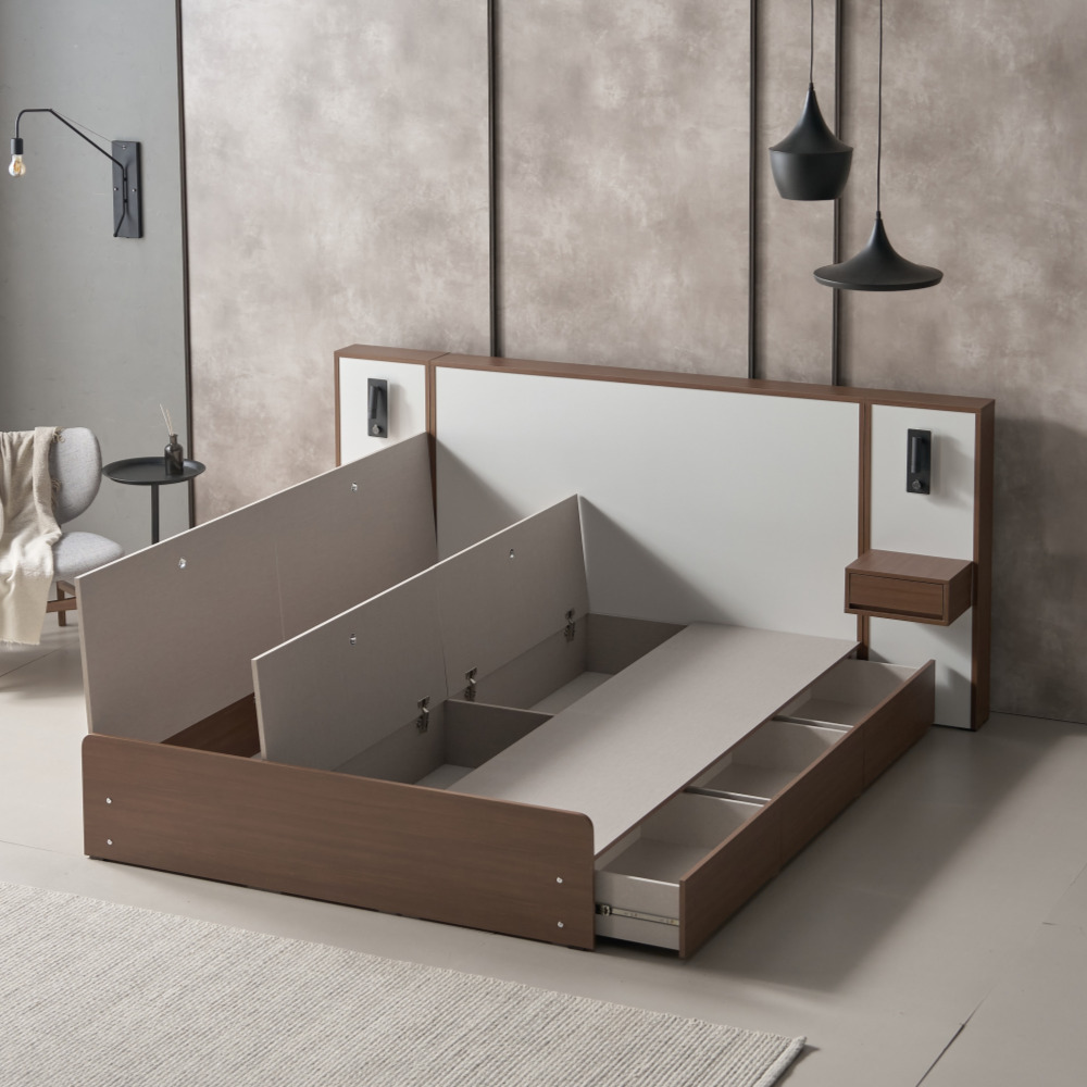 조이 퀸사이즈침대 월넛