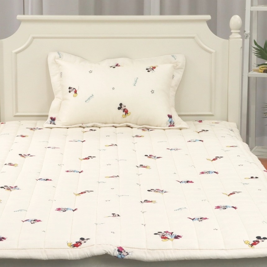 미키마우스 키즈 모달100 어린이 싱글 고정밴드 침대패드 SS