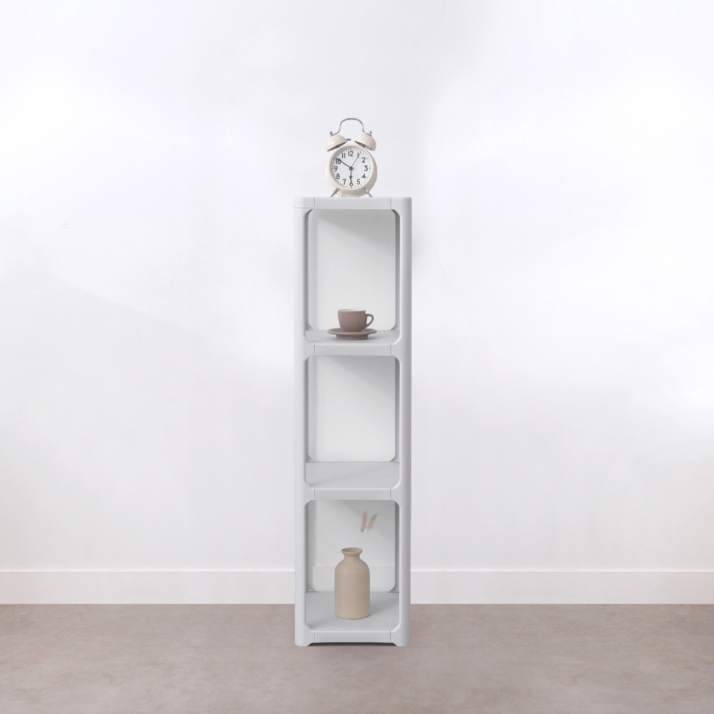 [국내생산] 리안 수납장 트롤리 선반 슬림  (250x315x930), 4단, 화이트 - 상품 이미지