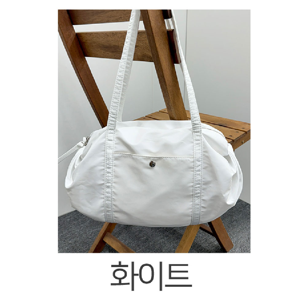 가벼운 캐주얼 운동 숄더백 심플한 미디엄 라지 라운드 초경량 빅사이즈 숄더가방 - 상세 이미지 5