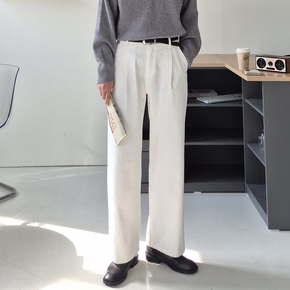 남자 와이드팬츠 봄 가을 겨울 바지 남성 면바지 - 상세 이미지 2