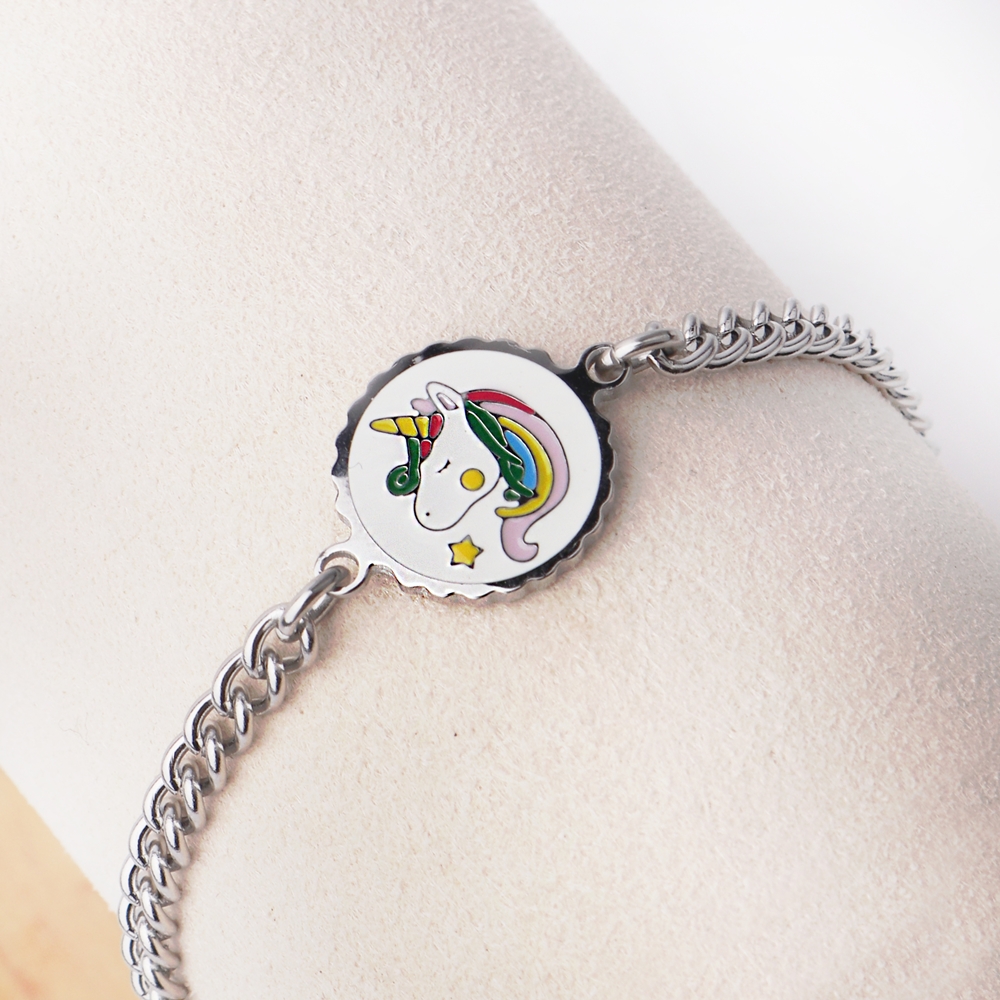 유니콘과 친구들 써지컬스틸 미아방지 팔찌 아기 유아 어린이