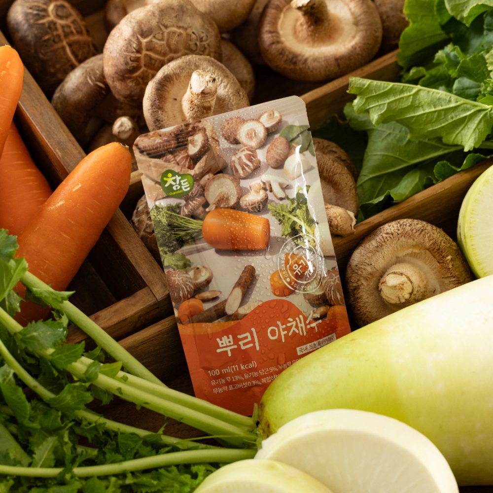 (참든)유기농 뿌리채소 야채수 100ml 30포 야채스프 당근 무청