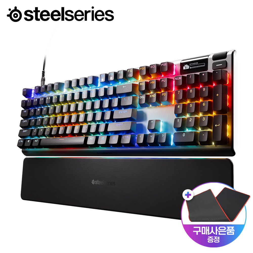 스틸시리즈 Apex Pro Gen3 자석축 기계식 게이밍 키보드 영문각인 / 장패드 행사