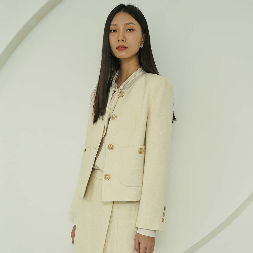 BETTY Wool tweed jacket_ivory 제품 이미지