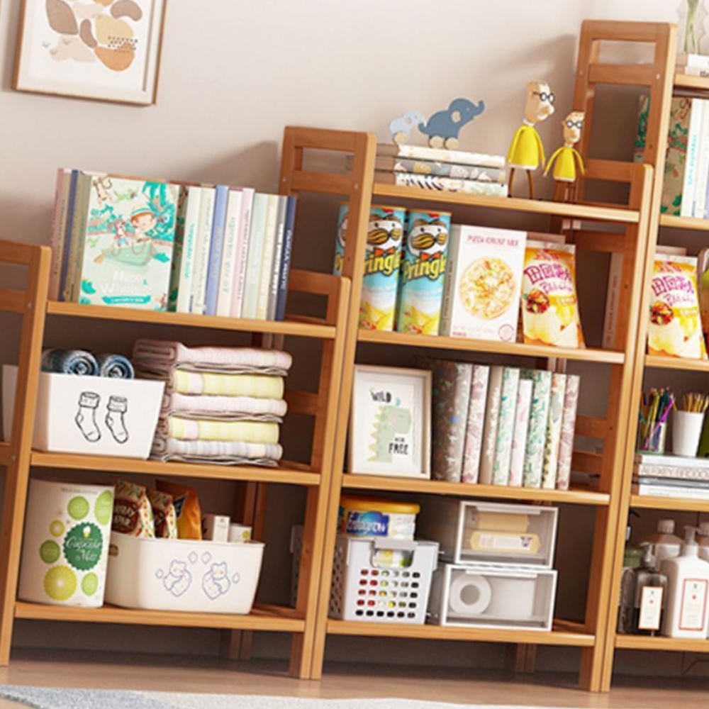 원목 다용도선반 나무 수납선반 정리대 5단 조립 3단 4단