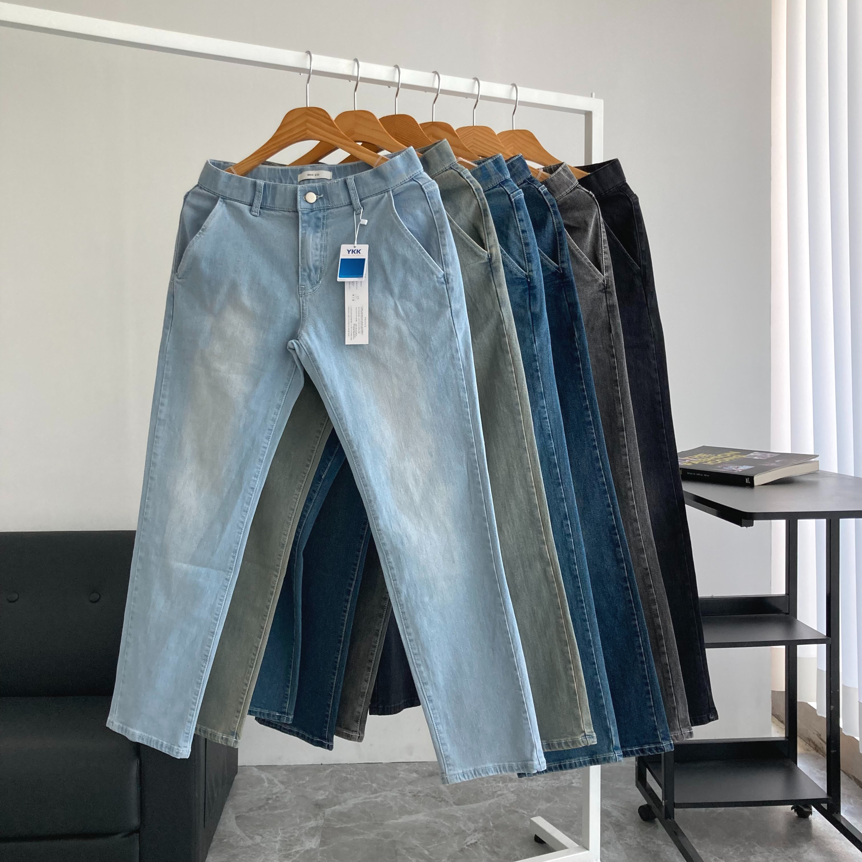 남자청바지 인밴딩 스판 기본 일자핏 퓨어s 빅사이즈 데님팬츠 S-5XL 제품 이미지