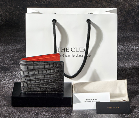 더퀴르 남자 명품 파티나 악어가죽 지갑 수제 손염색 반지갑 남자친구 선물