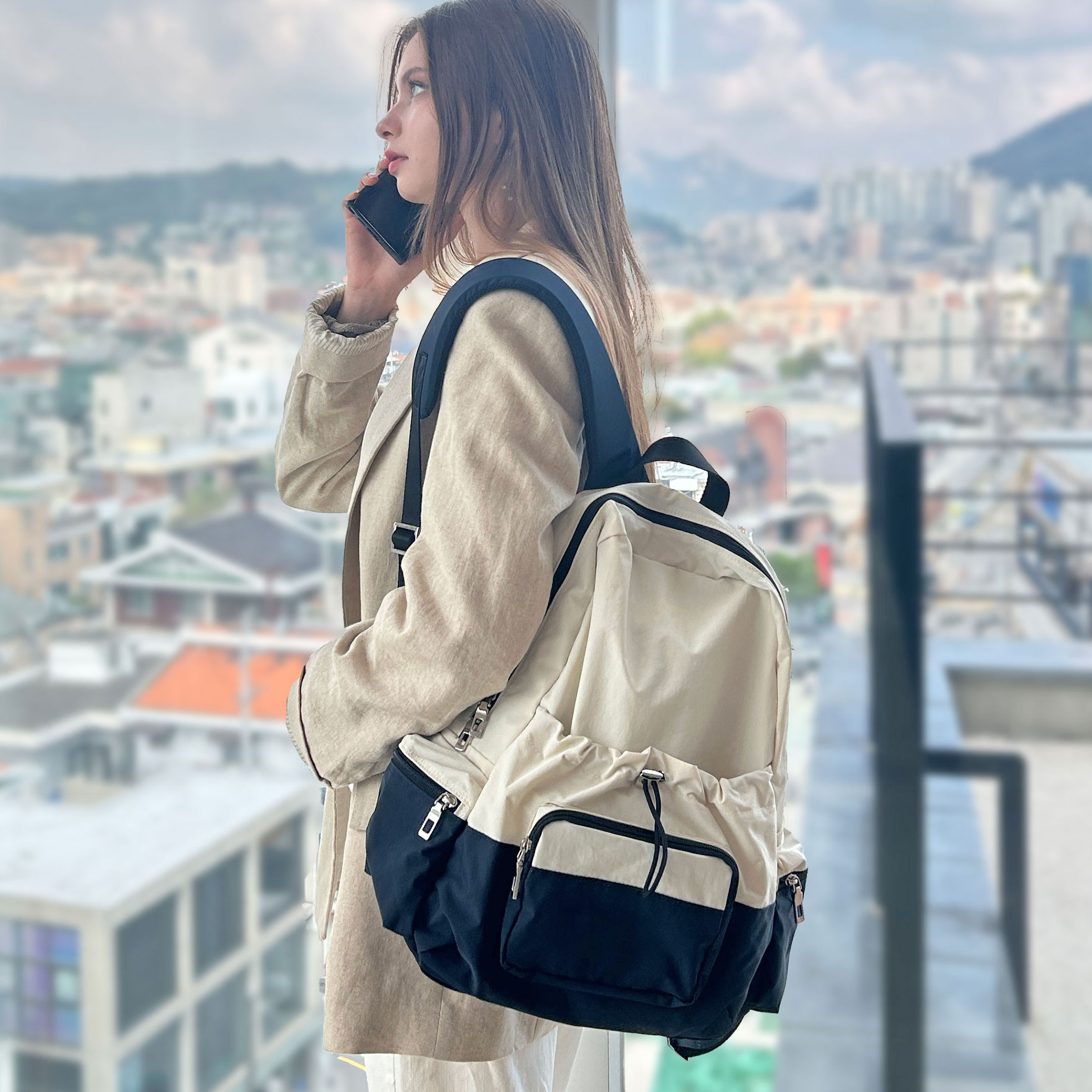 로디나트 투톤-스트링 백팩, 400그램 초경량 방수 데일리 백팩