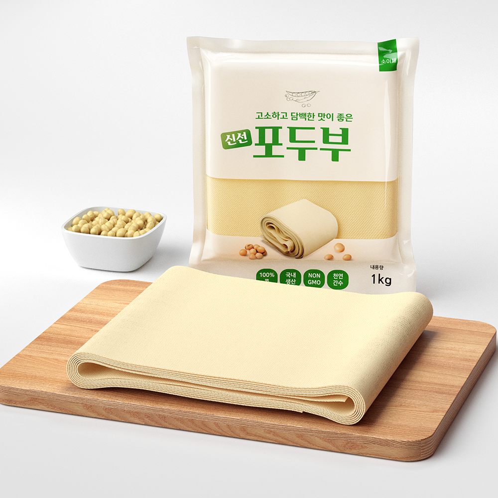 소이채 신선포두부1kg 건두부 마라탕포두부 두부면 두부피 국수 포두부과자 - 상품 이미지