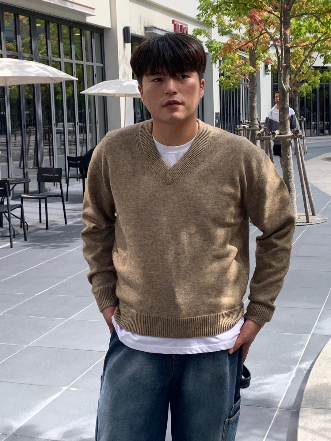 남자브이넥니트 v넥니트 워셔블니트 레이어드 스웨터 - 상세 이미지 5
