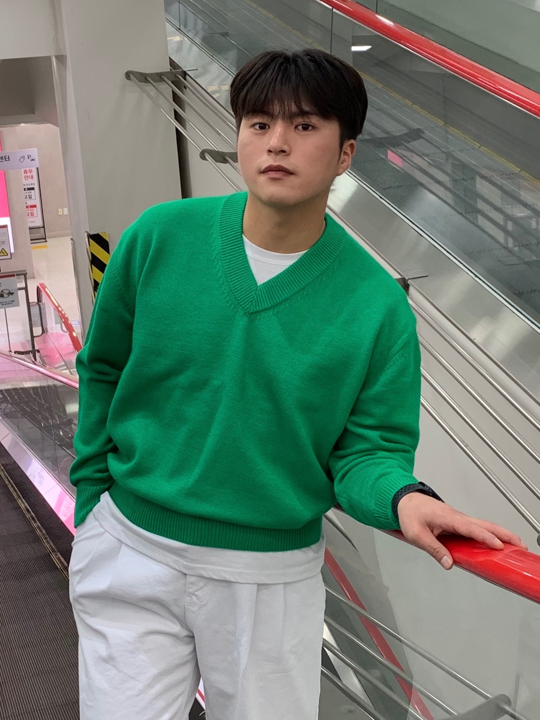 남자브이넥니트 v넥니트 워셔블니트 레이어드 스웨터 이미지 7