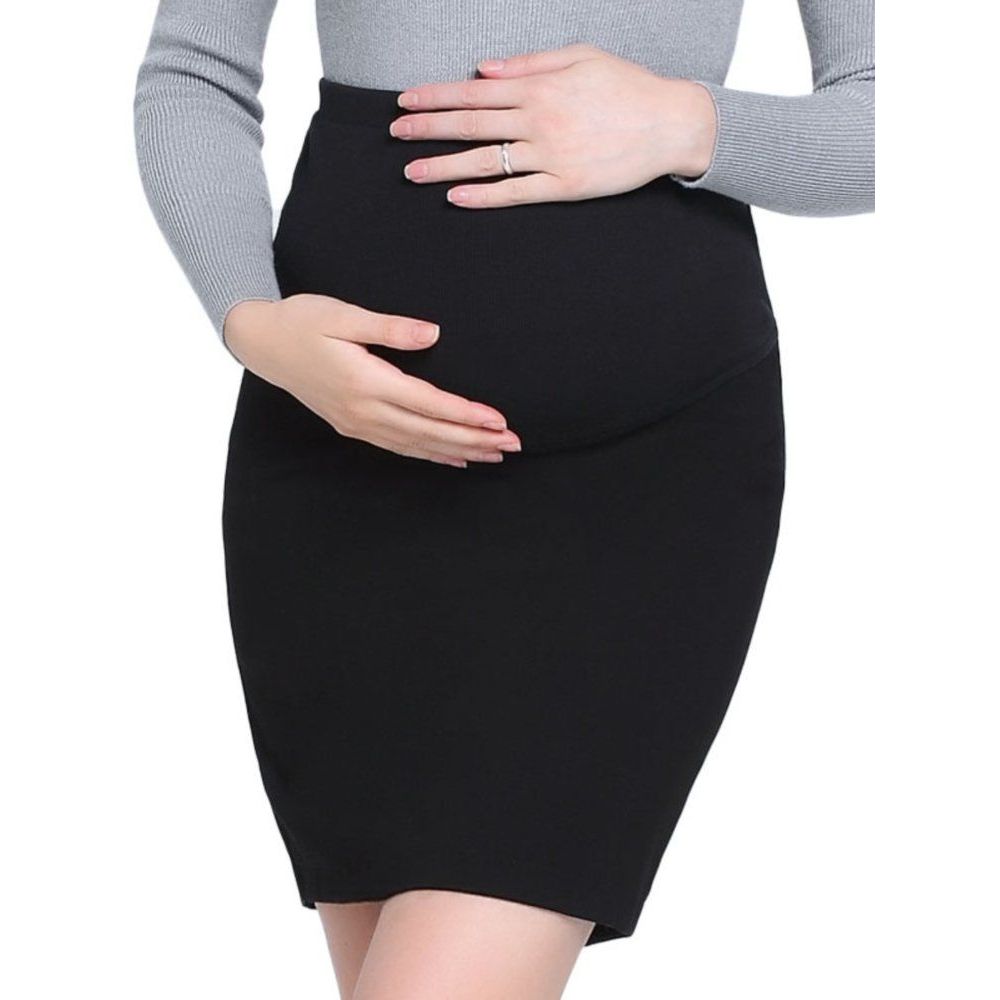 임산부 오피스룩 출근 스커트 임신부 결혼 블랙 치마 하객룩 정장 오피스 - 상품 이미지