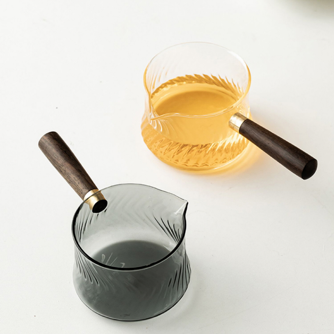 웨이브 우드 편수 내열유리 숙우 미니티팟 차우리는도구 공도배 다도 티메이커 220ml 이미지 6