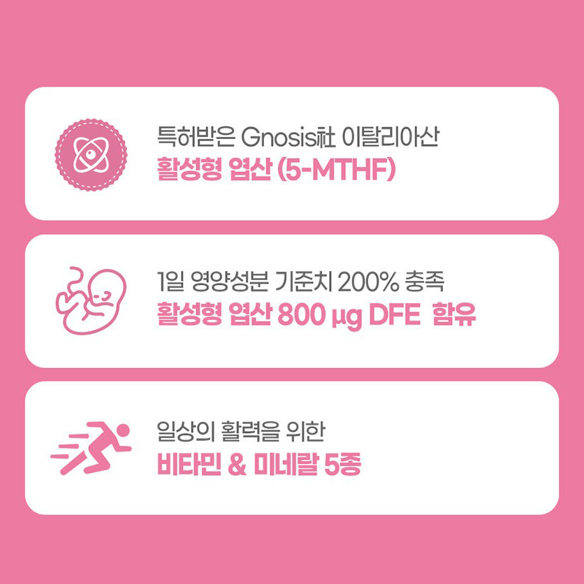 임신준비 활성 엽산 영양제 호모시스테인 비타민B 효능 3박스 - 상세 이미지 3