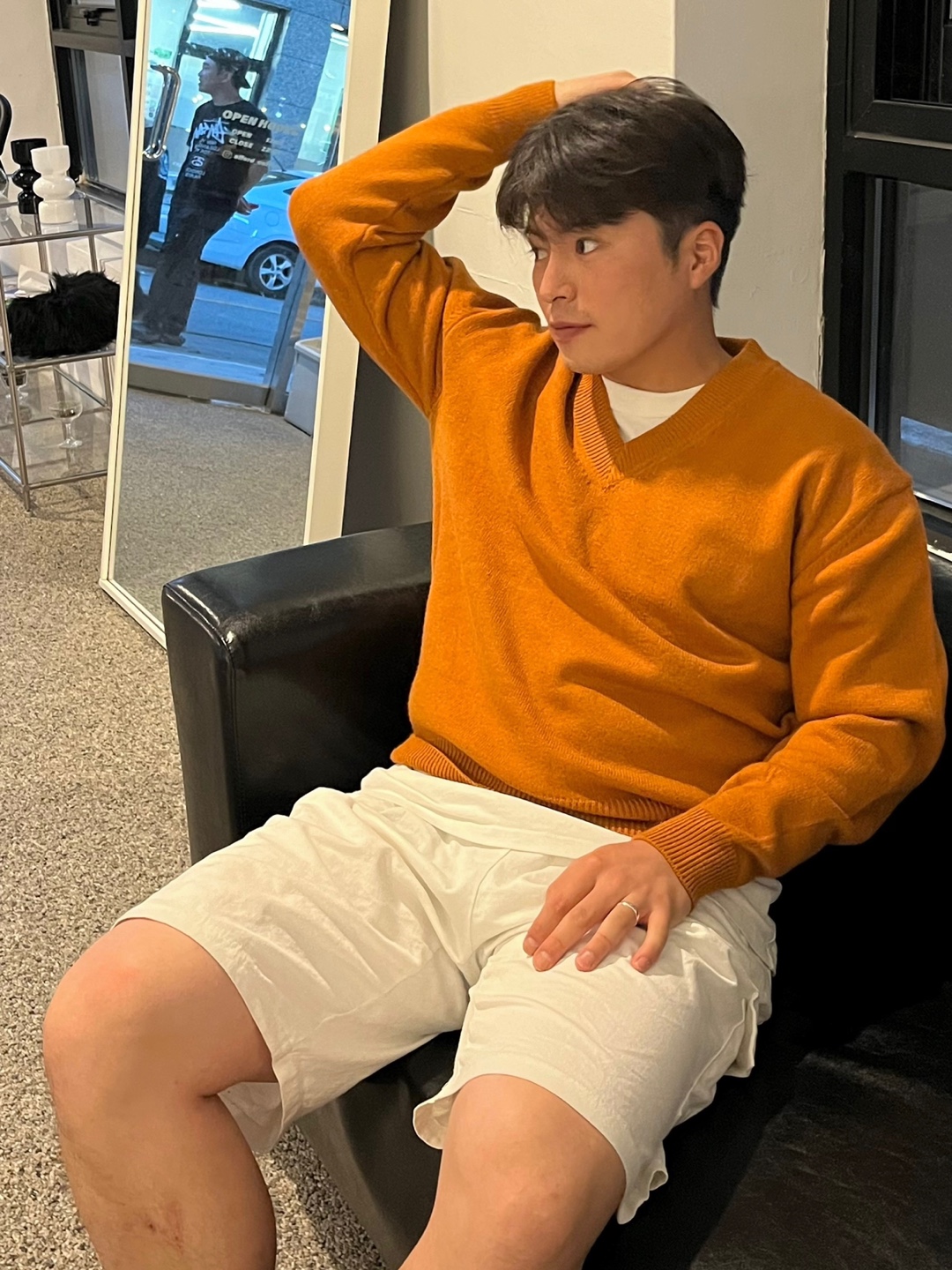 남자브이넥니트 v넥니트 워셔블니트 레이어드 스웨터 이미지 8