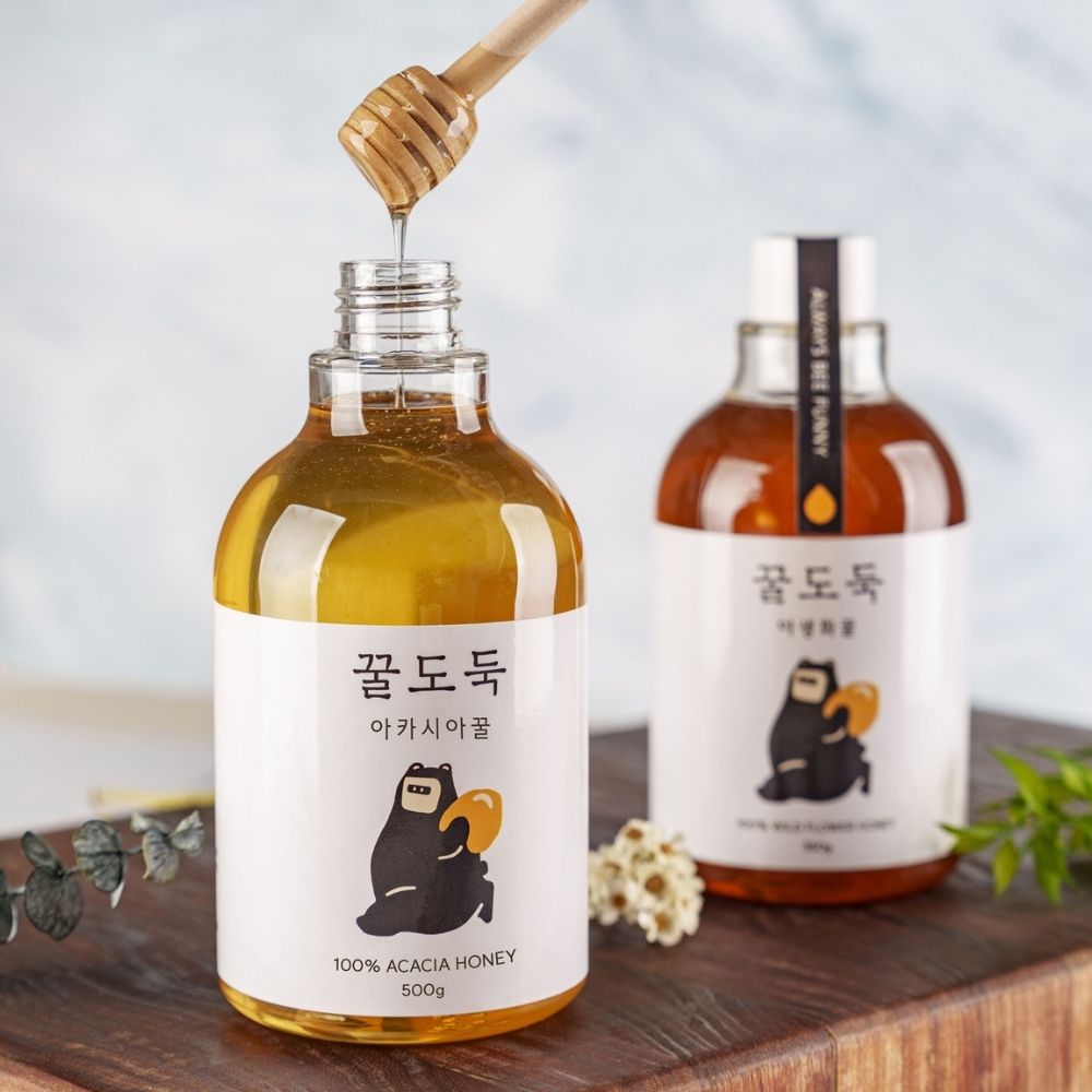 꿀잼농장 순수 자연 채밀 꿀 아카시아꿀 야생화꿀 500ml - 상품 이미지