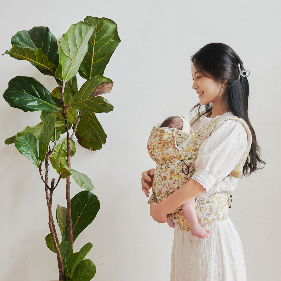 디망디 일리 신생아아기띠 ver.2 15kg까지 가벼운 편안한 꽃무늬 체크 명품 포대기