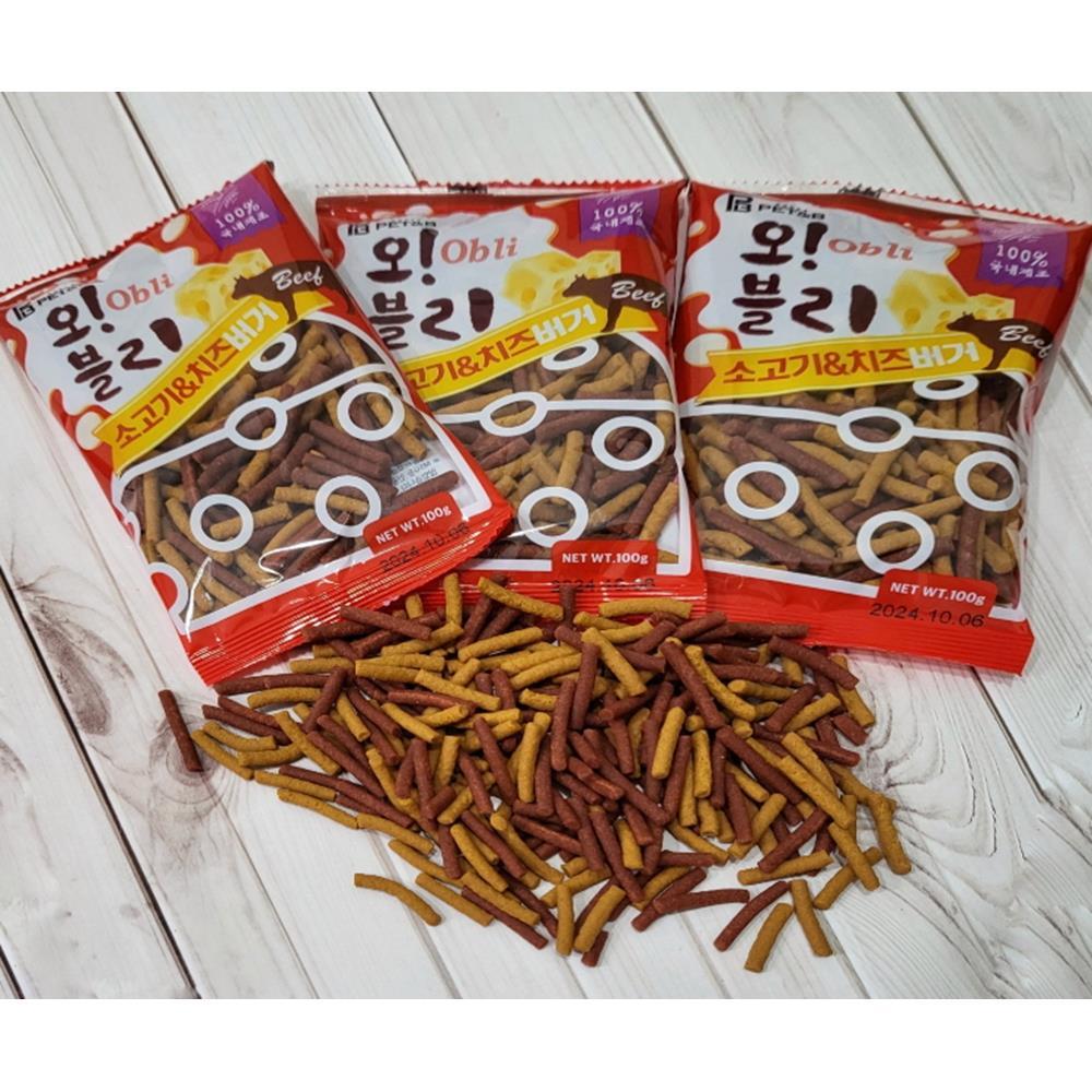 오블리 버거 소고기&치즈 100g 반려동물간식 : 돌문어하우스