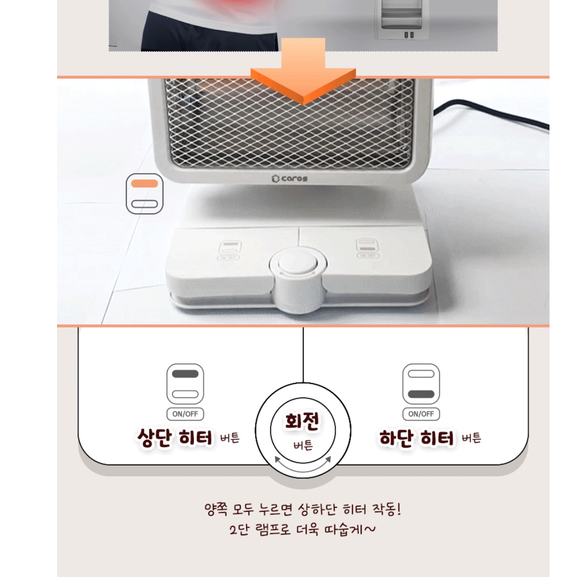 책상용 히터 저전력 히터 책상 난로 사무실 발 난로 전열기 - 상세 이미지 2