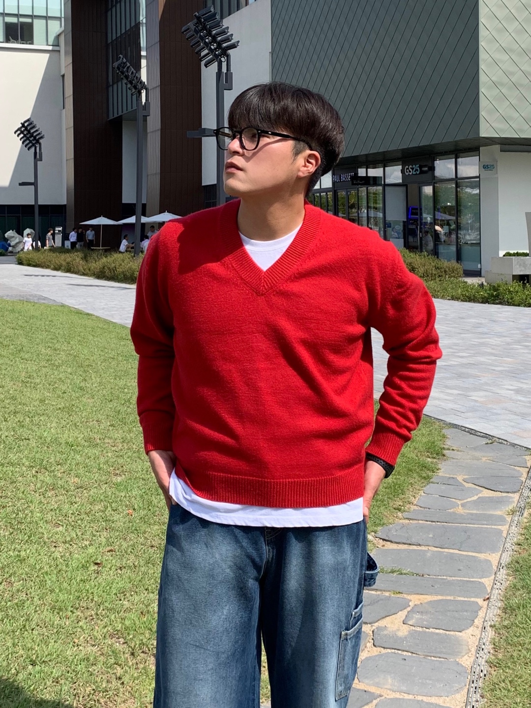 남자브이넥니트 v넥니트 워셔블니트 레이어드 스웨터 - 상세 이미지 2