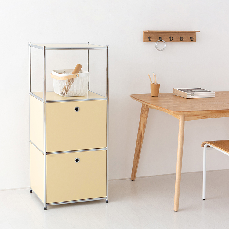 심플리 1x3 수납장 2문 BC603 500X400X1200MM, 3단, 솔리드베이지 8077.9751 - 상세 이미지 4