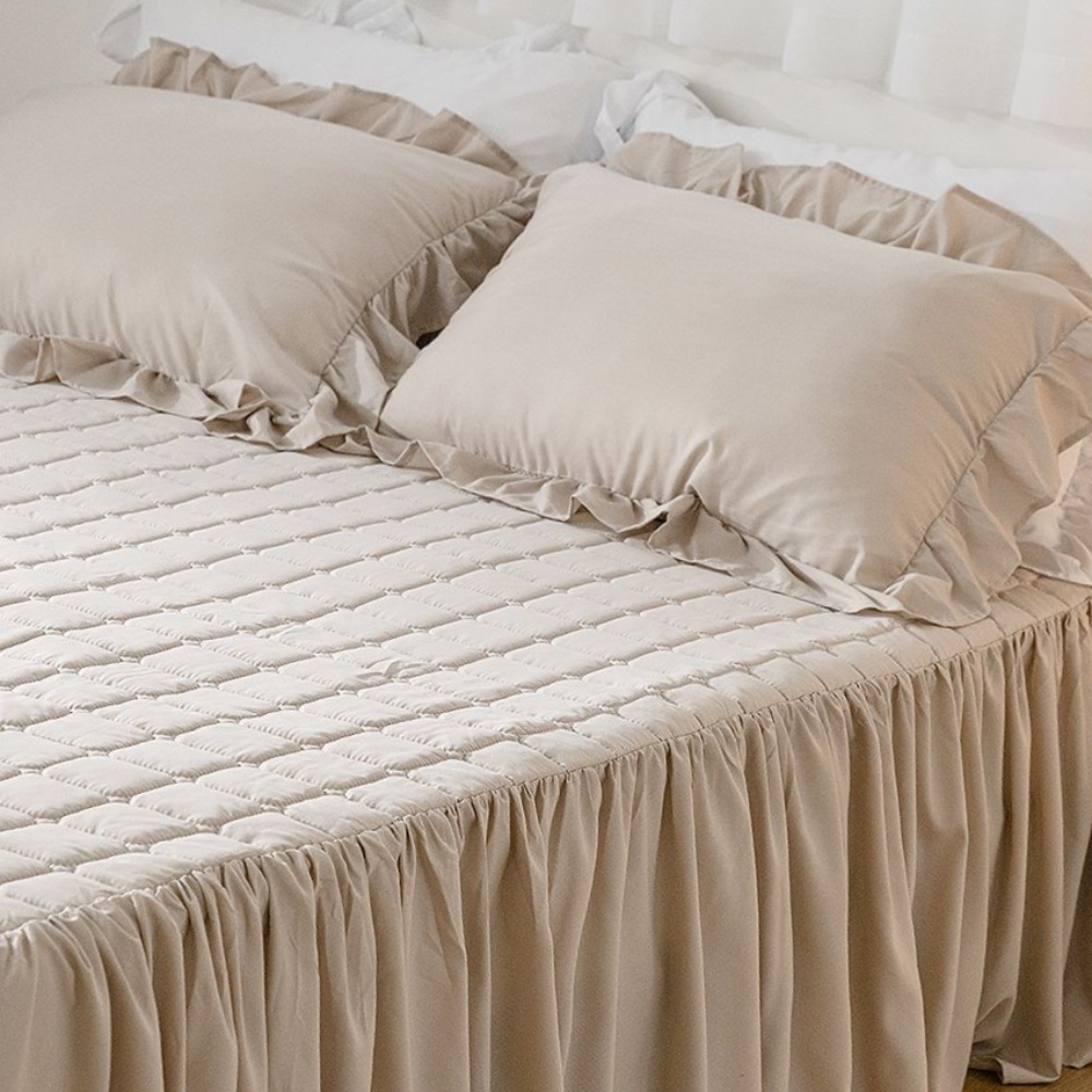 누빔 매트리스 고정밴드 롱 프릴 싱글패드 싱글침대커버