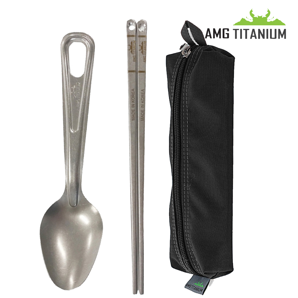 캠핑수저세트 AMG티타늄 숟가락+젓가락+케이스