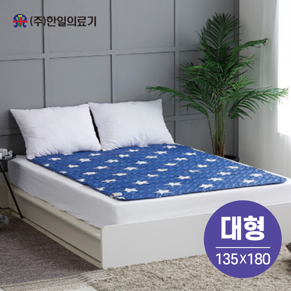 한일의료기 전자파없는 전기요 블루앤화이트 스타 - 상품 이미지