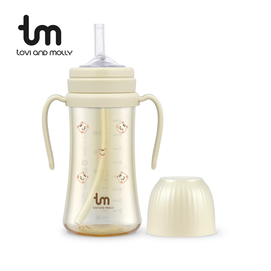 [토비앤몰리] 새지않는 아기 유아 물컵 이유식 자기주도 빨대컵 돗람이 바닐라 180ml 280ml - 상세 이미지 3