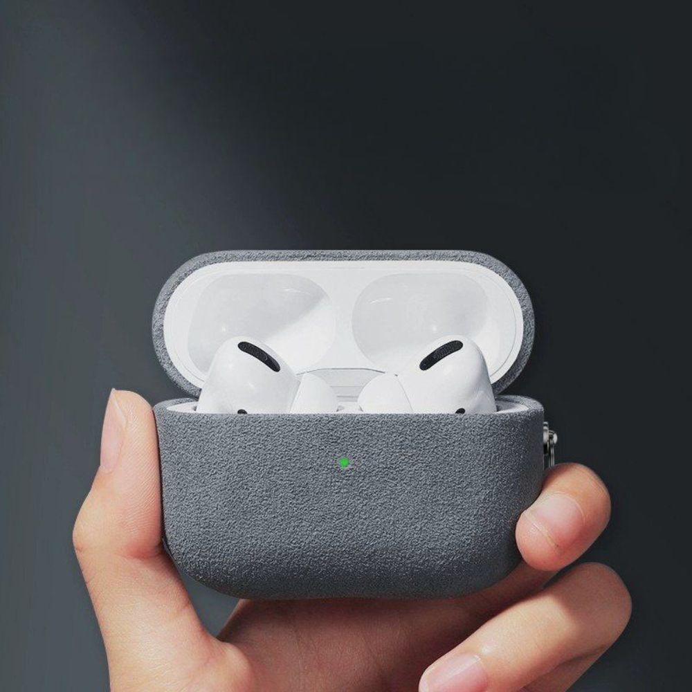 에어팟 4세대 케이스 스웨이드 고급 무스탕 커버 버클 고급 그레이 에어팟 프로 2세대 (USB-C) - 상세 이미지 2