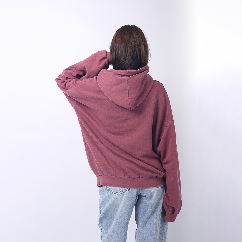 [국내제작] 피그먼트 워싱 후드티 2Color 루즈핏 오버사이즈 버건디 네이비 이미지 7