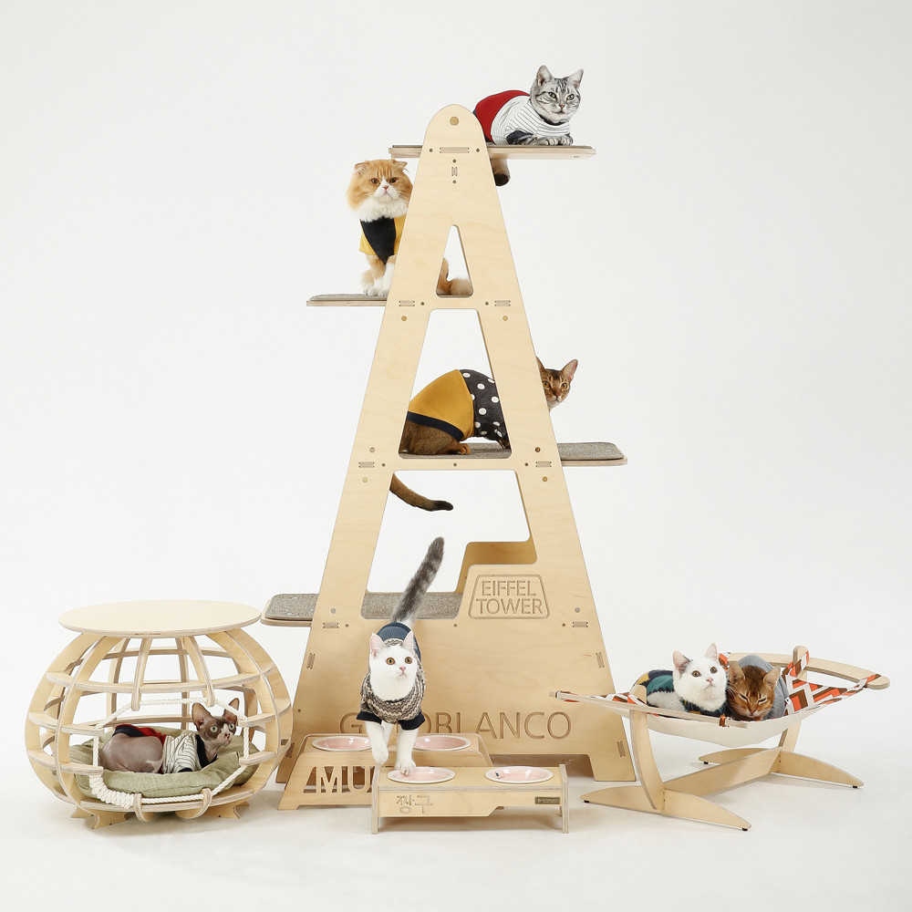 에펠 타워 원목 캣타워