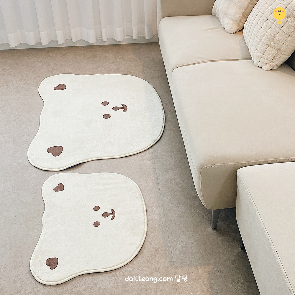 달떵 귀여운 곰돌이 베어 미니 러그 발매트 주방 욕실 현관 매트 싱크대 침대 48x64